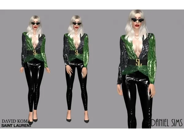 Alpha LOBODA in David Koma and Yves Saint Laurent by danielsims - The Sims 4 Custom Content
