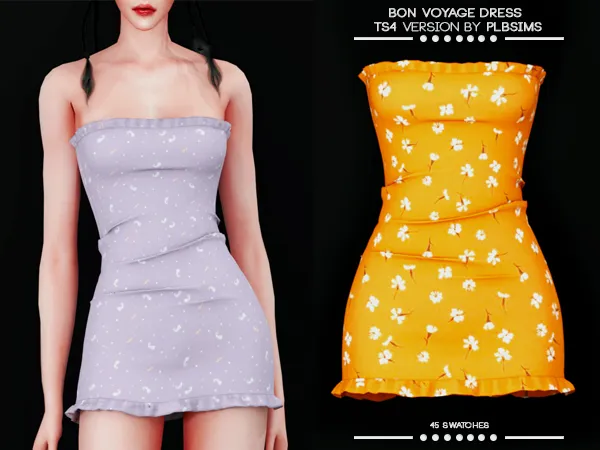Alpha Bon Voyage Dress by plbsims - The Sims 4 custom content