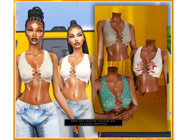 Alpha dorific_CROP TOP CROSSED CHAINED BRA by dorific-cc - The Sims 4 Custom Content