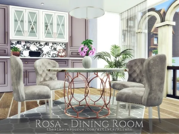 Alpha Rirann's Rosa Dining Room by rirann - The Sims 4 Custom Content