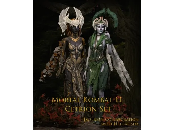 Alpha Simblreen Collaboration with helgatisha Mortal Kombat 11 Cetrion Set by simsfinds - The Sims 4 Custom Content