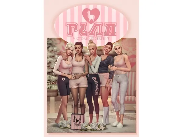 Maxis Match Victorious Serpent Sleepwear Set from PK Collection by simsfinds - The Sims 4 Custom Content