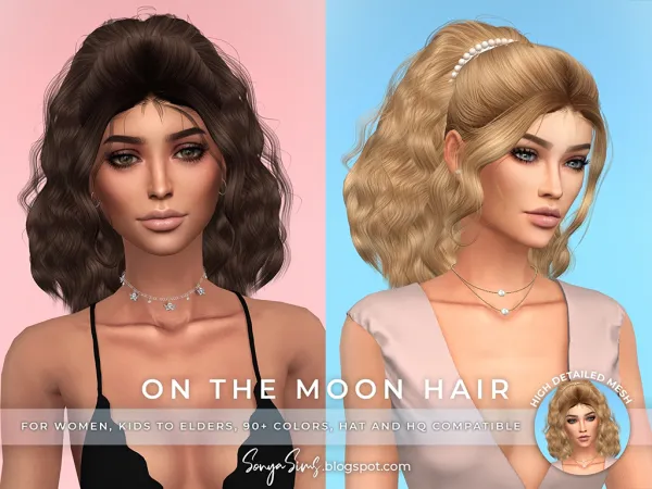 Alpha On the Moon Hair kids by sonyasims - The Sims 4 Custom Content