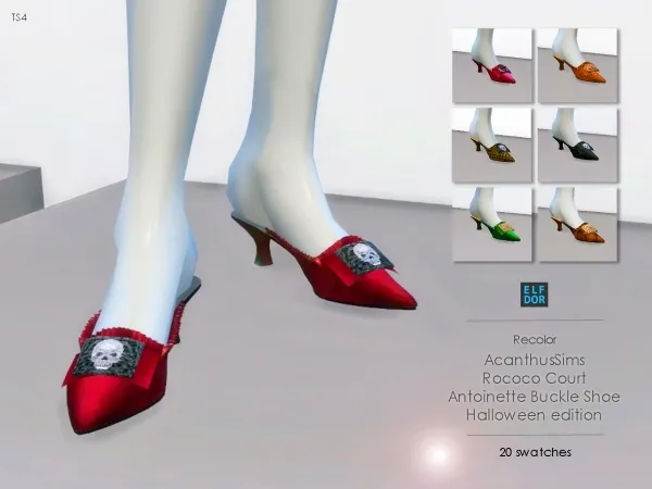 Alpha AcanthusSims Buckle Shoe RC Halloween edition by elfdor - The Sims 4 Custom Content