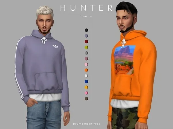 Alpha Plumbobs n Fries' HUNTER hoodie - The Sims 4 Custom Content