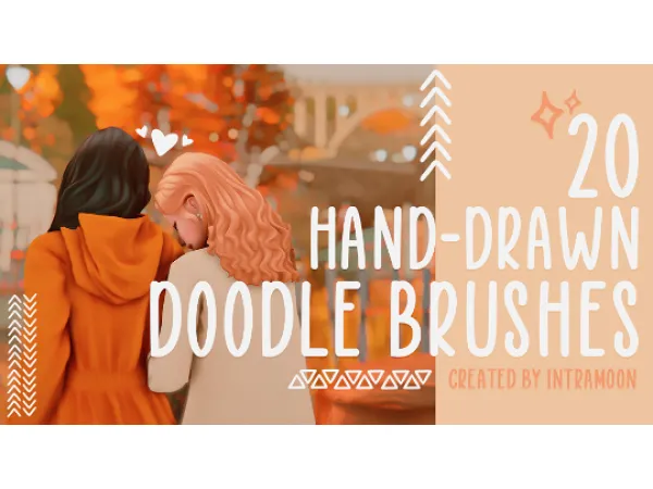 Maxis Match 20 HAND DRAWN DOODLE BRUSHES by simsfinds - The Sims 4 Custom Content