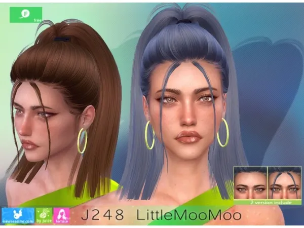 Alpha NewSea hair Little Moo Moo by simsfinds - The Sims 4 Custom Content