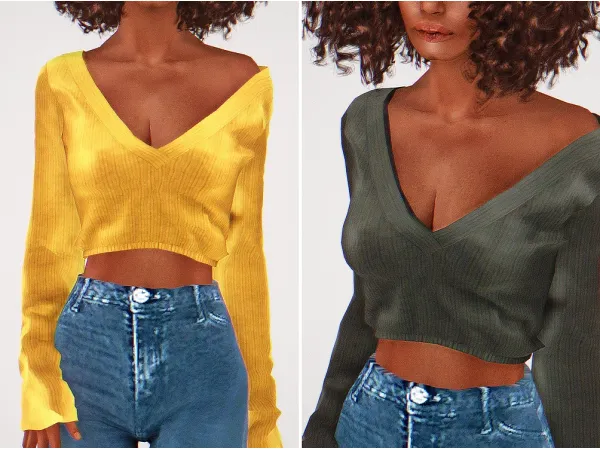 Topshop Off Shoulder Sweater by simsfinds - The Sims 3 Custom Content