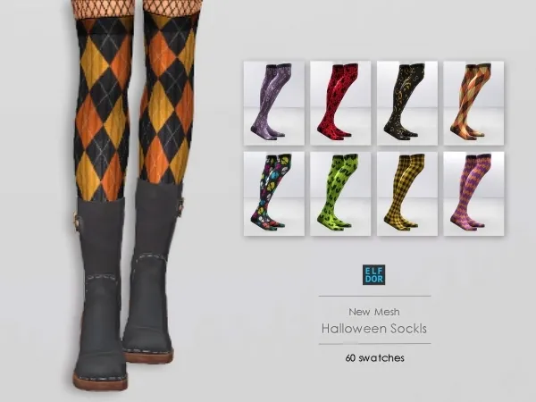 Maxis Match Halloween Socks by elfdor - The Sims 4 Custom Content