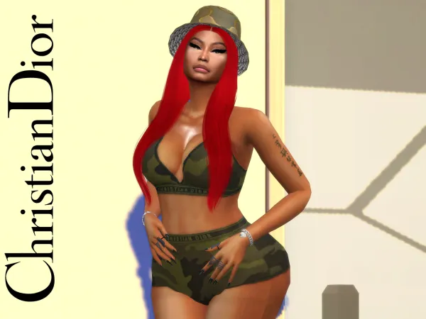 Alpha NICKI MINAJ Christian Dior by quen2n - The Sims 4 Custom Content
