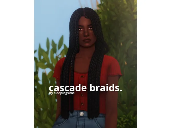 Maxis Match cascade braids by simsfinds - The Sims 4 Custom Content