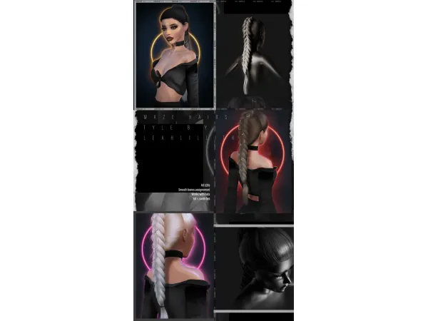 Alpha Maze Hairstyle Hair Rings by simsfinds - The Sims 4 Custom Content