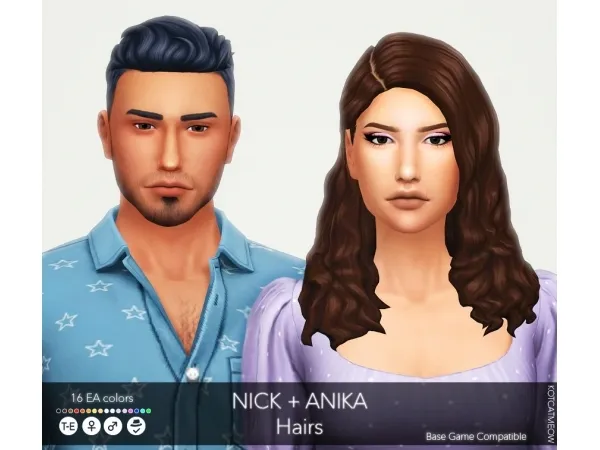 Maxis Match Nick Anika Hairs by simsfinds - The Sims 4 Custom Content