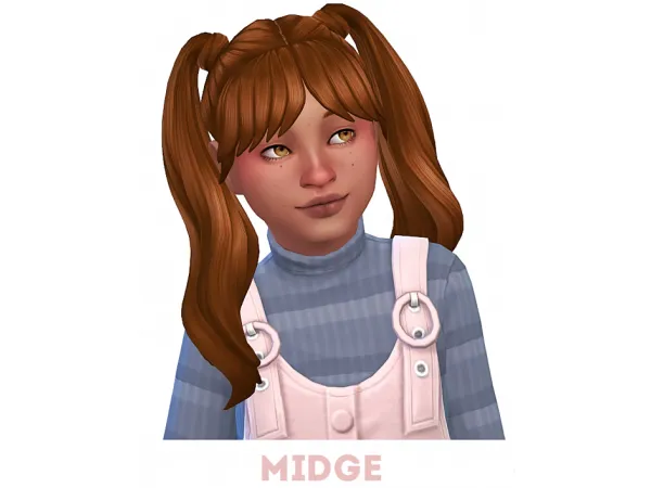 Maxis Match Midge Amanda hair converted for kids by simsfinds - The Sims 4 Custom Content