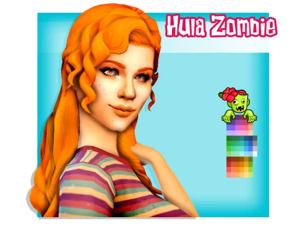 Maxis Match hula zombie huniebuns Clawdia Hair by simsfinds - The Sims 4 Custom Content
