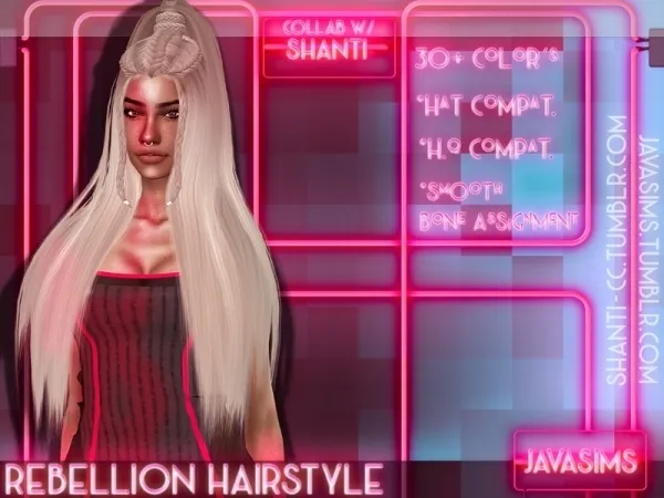 Alpha JavaSims Rebellion (Hairstyle) by thesimsresource - The Sims 4 Custom Content