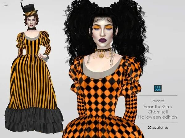 Maxis Match AcanthusSims ChemiseII RC Halloween edition - The Sims 4 Custom Content