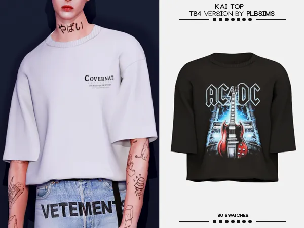 Alpha Kai Top by plbsims - The Sims 4 custom content