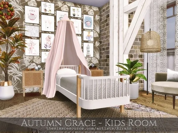 Alpha Rirann's Autumn Grace Kids Room - The Sims 4 Custom Content