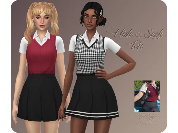 Maxis Match Hide Seek Top by simsfinds - The Sims 4 Custom Content