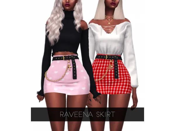 Alpha RAVEENA SKIRT by kenzarsims - The Sims 4 Custom Content