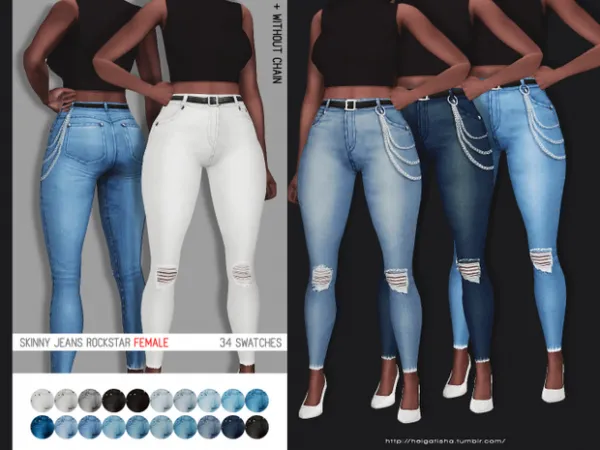 Maxis Match Skinny jeans Rockstar_female by simsfinds - The Sims 4 Custom Content
