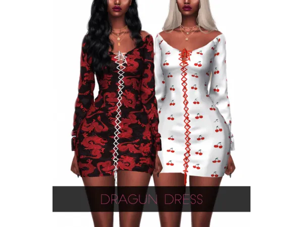 Alpha DRAGUN DRESS by kenzarsims - The Sims 4 Custom Content