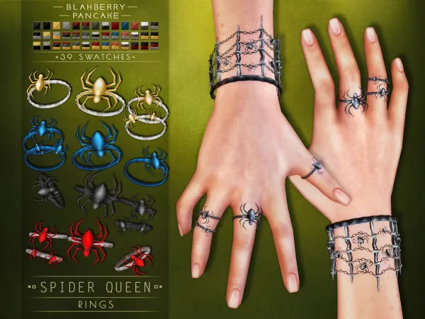 Alpha Blahberry Pancake Spider Queen Rings by blahberry-pancake - The Sims 4 Custom Content