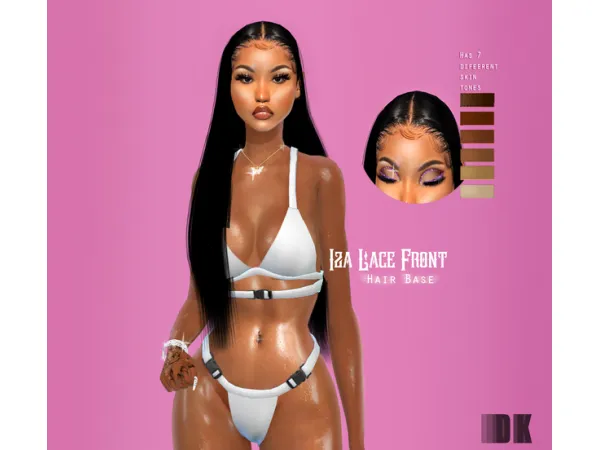 Alpha Iza Lace Front by Dark Pink - The Sims 4 Custom Content
