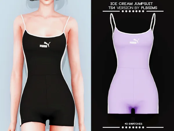 Alpha Ice Cream Jumpsuit by plbsims - The Sims 4 Custom Content