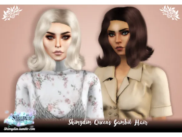 Alpha S4 Shimydim Queen's Gambit Hair Naturals Unnaturals by shimydim - The Sims 4 Custom Content