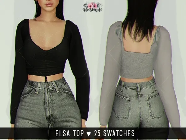 Alpha Elliesimple Elsa Top by elliesimple - The Sims 4 Custom Content