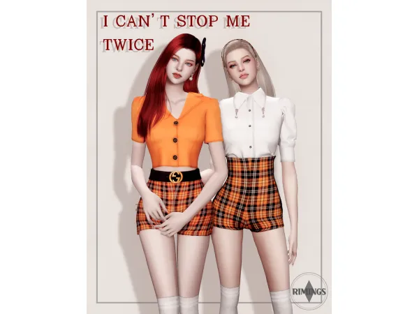 Alpha [RIMINGS] TWICE I CAN'T STOP ME OUTFIT - The Sims 4 Custom Content