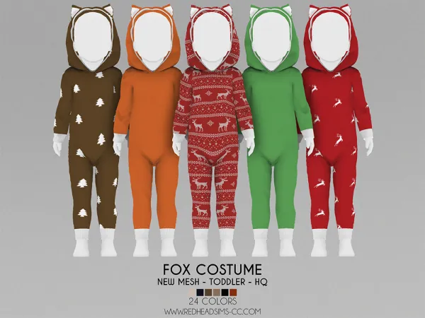 Alpha TODDLER FOX COSTUME by redheadsims - The Sims 4 custom content