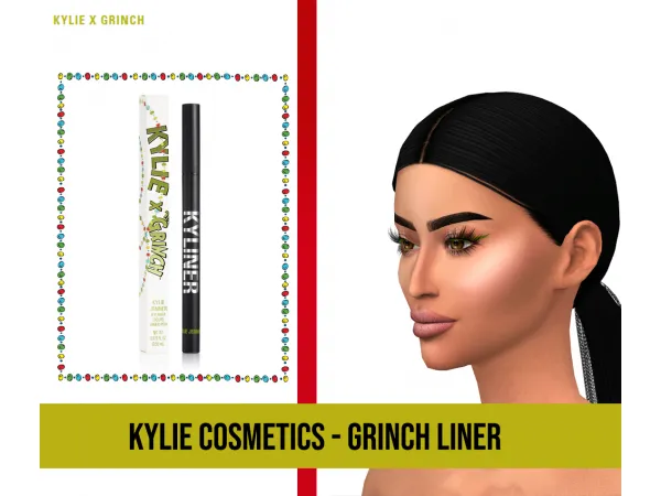 Alpha KYLIE X GRINCH LINER by fifthscreations - The Sims 4 Custom Content
