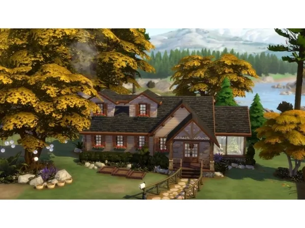 Maxis Match Wintery Cabin by simsfinds - The Sims 4 Custom Content
