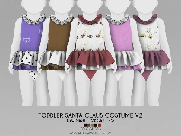 Alpha TODDLER SANTA CLAUS COSTUME V2 by redheadsims - The Sims 4 Custom Content