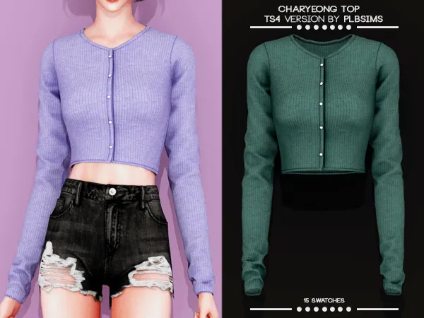 Alpha Charyeong Top by plbsims - The Sims 4 custom content