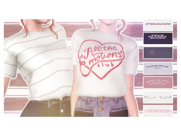 halosims Puresims Slouch Tees Conversion by simsfinds - The Sims 3 Custom Content