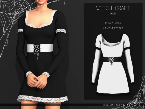 Alpha Witch Craft Dress by luminescent - The Sims 4 Custom Content