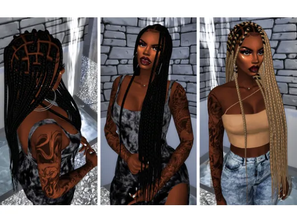 Alpha Shauna Box Braids by EbonixSims - The Sims 4 Custom Content