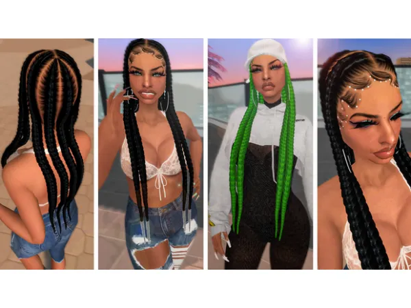 Alpha Smokie Braids - The Sims 4 Custom Content