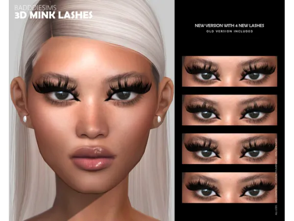 Alpha 3D MINK LASHES VERSION 3 by BADDDIESIMS - The Sims 4 Custom Content