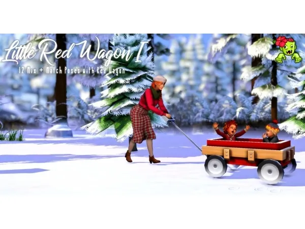 Maxis Match Advent Calendar Day 2 Little Red Wagon I by simsfinds - The Sims 4 Custom Content