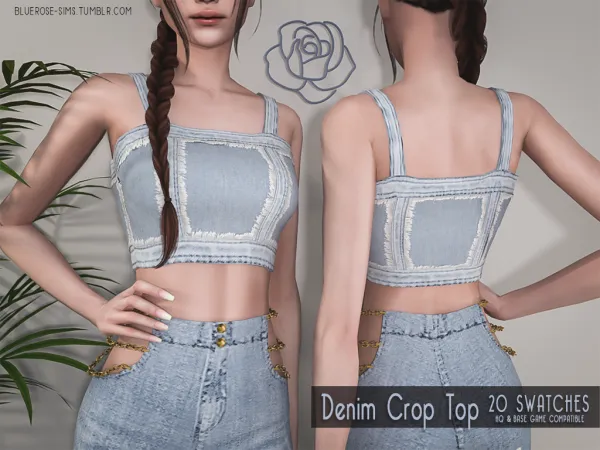 Alpha Denim Crop Top BRsims by bluerose-sims - The Sims 4 Custom Content