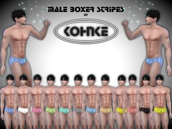 Mix CHKohnke's Kohnke Male Boxer Stripes by thesimsresource - The Sims 4 Custom Content