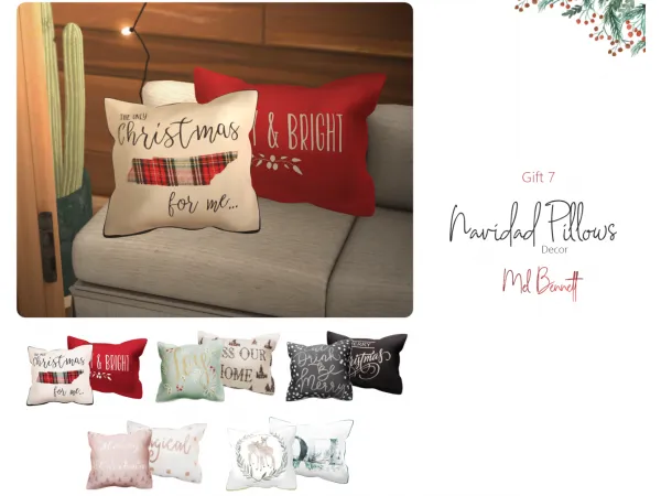 Maxis Match 2020 ADVENT CALENDAR GIFT 7 NAVIDAD PILLOWS - The Sims 4 Custom Content