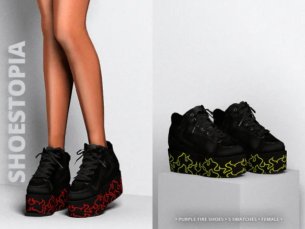 Alpha shoestopia purple fire shoes by shoestopia - The Sims 4 Custom Content