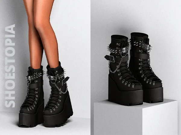 Alpha shoestopia gothic boots by shoestopia - The Sims 4 Custom Content
