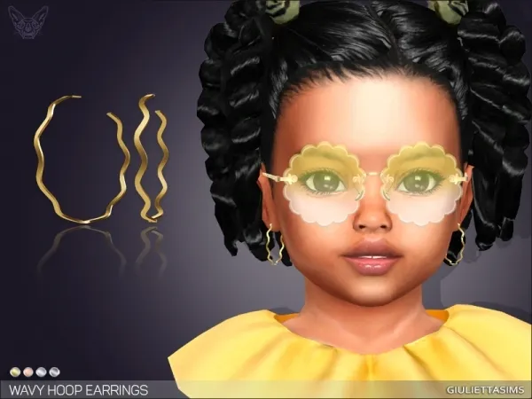 Alpha WAVY HOOP EARRINGS FOR TODDLERS by giuliettasims - The Sims 4 Custom Content